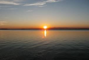 Amazing Red Sunset on the Lake